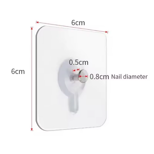 Self-Adhesive Hook Strong Adhesive Picture Frame Nails Hooks Transparent Seamless Wall Hangers Hanging Clock Wall Sticker Holder 10pcs&nbsp;