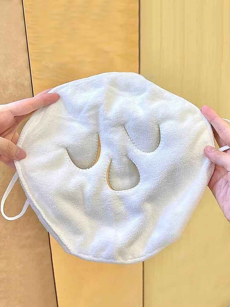 Facial compress cloth texture close-up