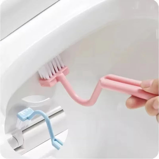 Multifunctional Toilet Cleaning Brush S Shape Portable WC Scrubber Curved Side Bending Handle Corner Handle Curved Brush