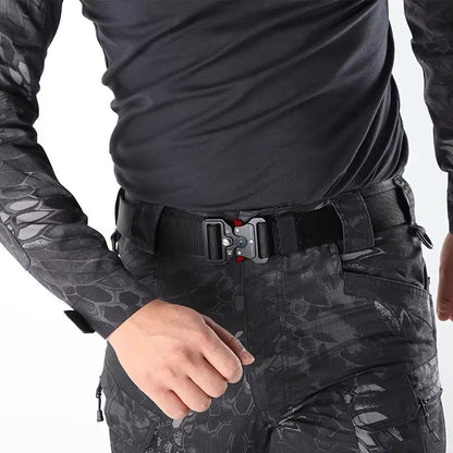 Genuine Tactical Belt Quick Release Outdoor Military Belt Soft Real Nylon Sports Accessories Men And Women Black Belt Belt Length:120cm