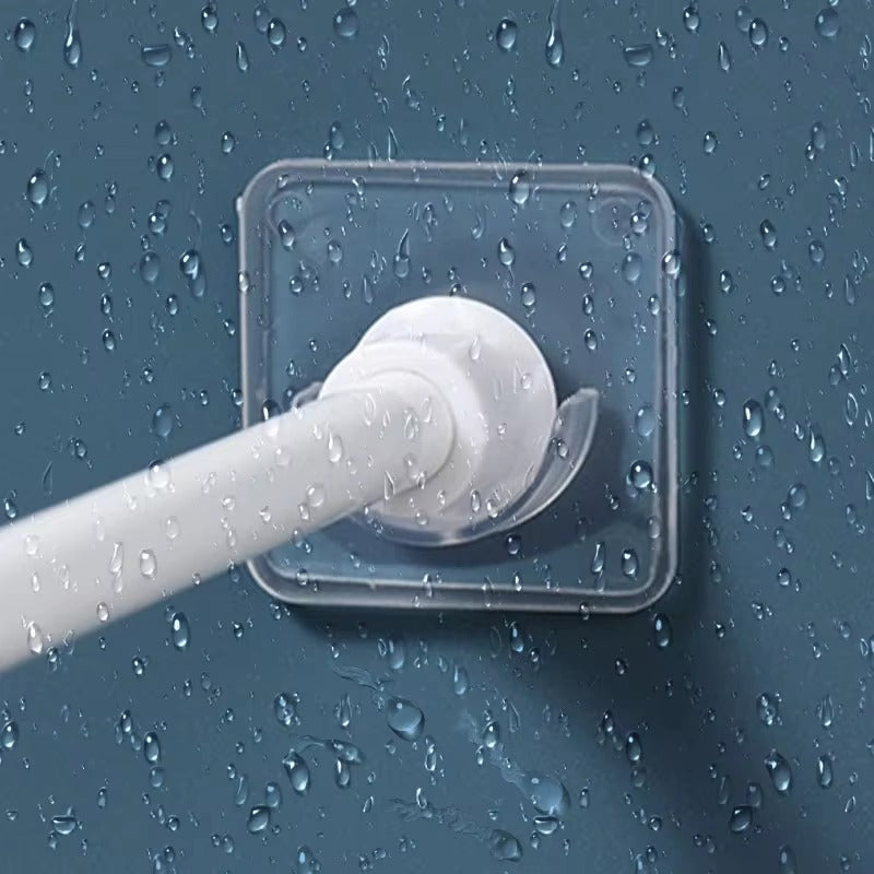 2Pcs Punch-free Household Telescopic Pole Support Sticker Nail-Free Adjustable Rod Holder Crossbar Wall Hooks Fixing Bracket