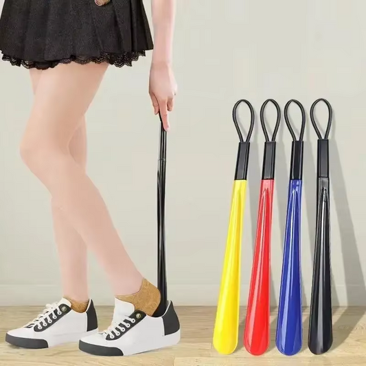 black 1pc Extra long flexible plastic shoe horns do not require bending durable shoe spoons for pregnant women wearing shoe assistants