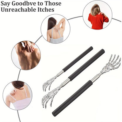 Portable Extendable Back Scratcher Stainless Steel Telescoping Back Scratcher for Both Human and Pets Extendable Back Massager black
