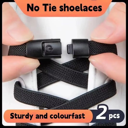 New Press Lock Shoelaces Without ties Gradient Flats Elastic Laces Sneakers Kids Adult No Tie Shoe laces for Shoes Accessories Sky blue