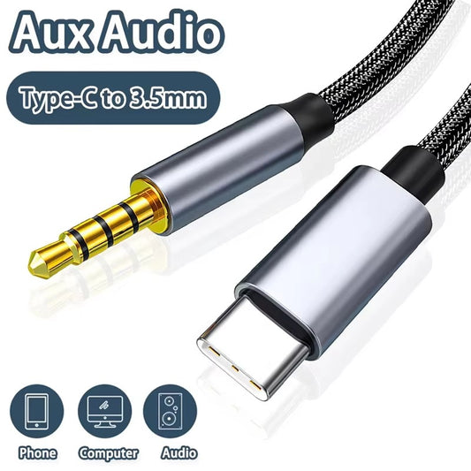 2m High Quality USB Type C to 3.5mm Aux Audio Cable For iPhone 16 15 Pro Max Samsung S24 Car Headphone Speaker 3.5 Jack Aux Cord Size:&nbsp;1.5m