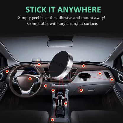 Magnetic Car Phone Holder Universal Car Phone Stand for iPhone Xiaomi Huawei Samsung Dashboard Wall Mounted Car Magnet Sticker Silver