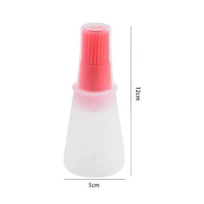 1PC Silicone Oil Bottle Brush Oil Dispenser Bottle With Barbecue Brush Portable Outdoor BBQ Accessories Kitchen Baking Gadgets Color: Green
