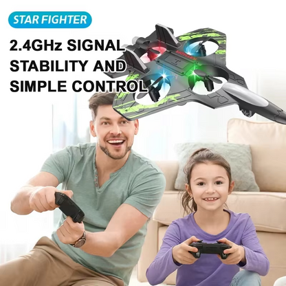 2.4G remote control fighter electric foam glider stunt tumbling UAV hovering helicopter with LED colorful lights aircraft model
