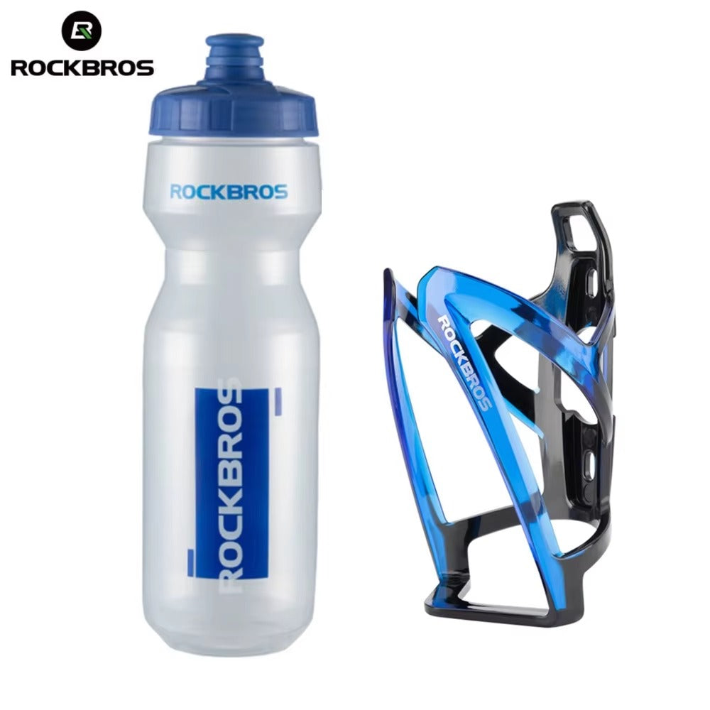 ROCKBROS Cycling Water Bottle+Water Bottle Holder 2-Piece Set -750ml Sports Water Bottle+Integrated Molded Water Bottle Holder