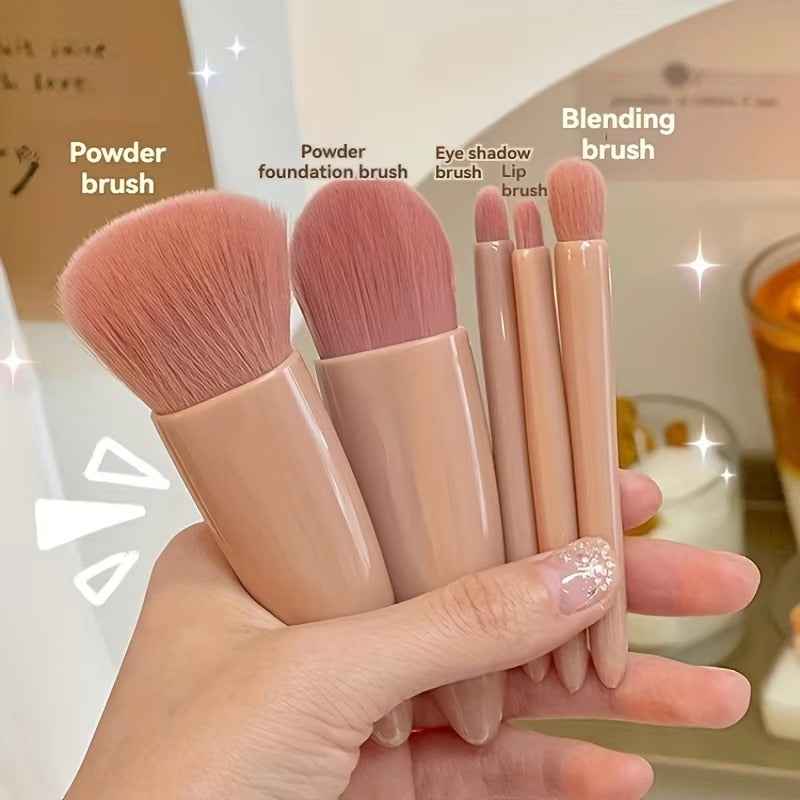 Soft synthetic travel makeup brush heads