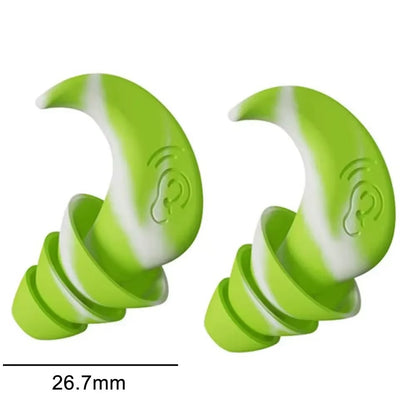 Anti Noise Silicone Earplugs Waterproof Swimming Ear Plugs For Sleeping Diving Surf Soft Comfort Natation Swimming Ear Protector Color: white&green