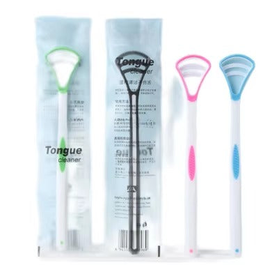 1PCS Silicone Tongue Scraper With Ergonomic Handle Double-sided Fresher Breath Tongue Cleaning Brush Oral Hygiene Tool Wholesale Color: Black