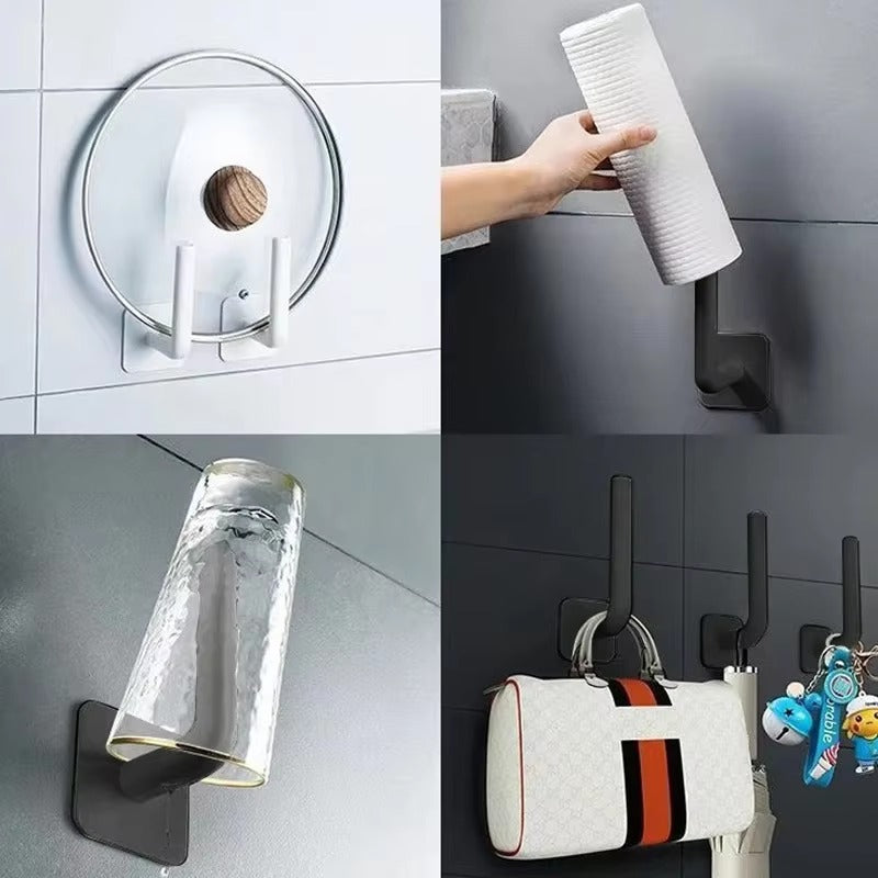 2PCS No punching Strong paste hook Shelf Hat rack Adhesive hook