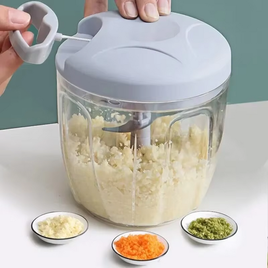 Home Kitchen Manual Ginger Grinder Garlic Mud Splasher Multifunctional Vegetable Cutter Handheld Meat Grinder Modern Minimalist 500ml 3 blade blue