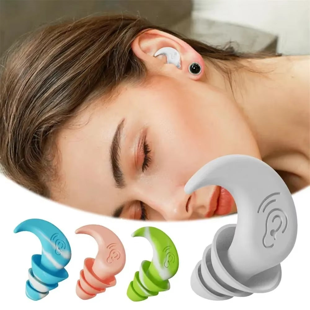 Anti Noise Silicone Earplugs Waterproof Swimming Ear Plugs For Sleeping Diving Surf Soft Comfort Natation Swimming Ear Protector Color: white&green