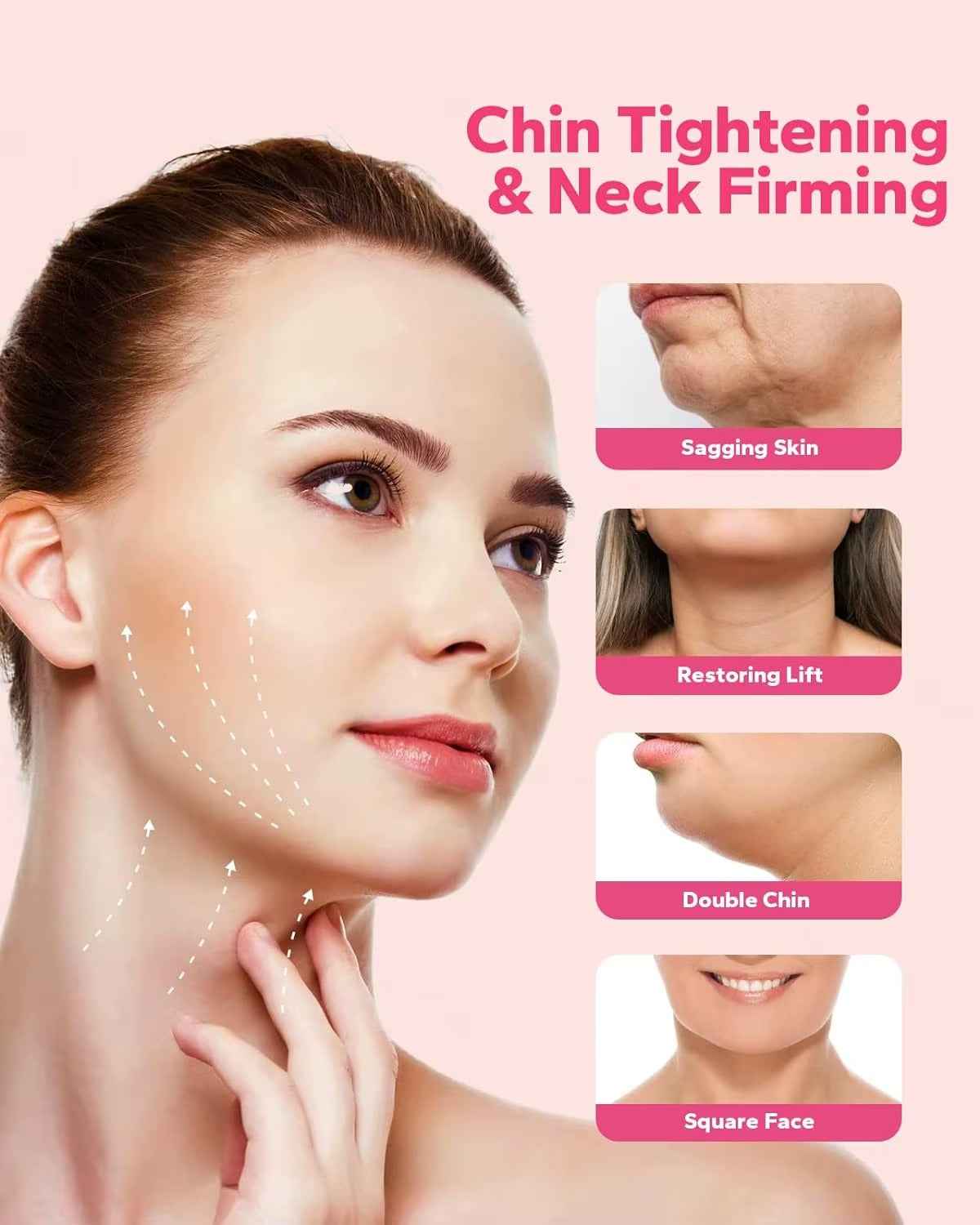 Reusable jawline contouring band laid flat