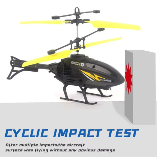 Watch Wrist Hand Controlled Induction Aircraft Impact Resistant Helicopter with Lighting Rechargeable Mini RC Drone Color:Yellow