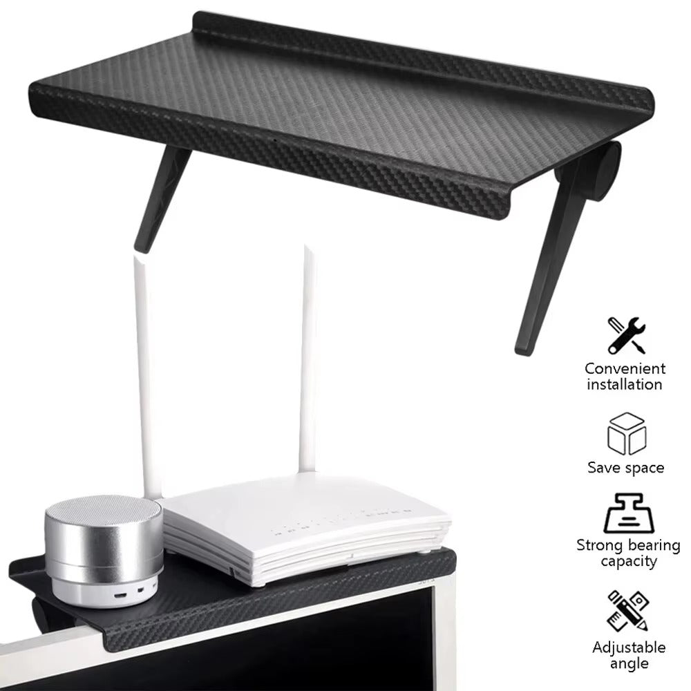 1PC Hot Selling Computer and TV Screen Storage Rack Wireless Router Set-top Box Rack No Perforated Storage Bracket Divine Tool size-16.4x11.3cm