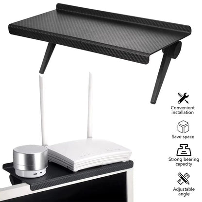 1PC Hot Selling Computer and TV Screen Storage Rack Wireless Router Set-top Box Rack No Perforated Storage Bracket Divine Tool size-16.4x11.3cm