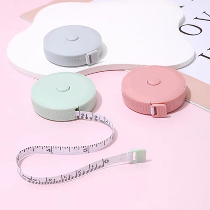 1PC/15PCS 1.5m Small Tape Measure Portable Student Soft Leather Three Measurement Clothes Automatic Recycling Pink