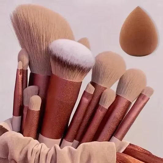 Makeup Brush Set Soft Fluffy Professiona Cosmetic Foundation Powder Eyeshadow Kabuki Blending Make Up Brush Beauty Tool Makeup 13pcs brown pp rose