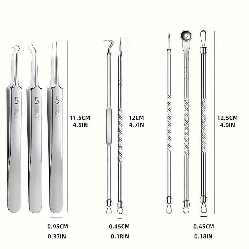 Blackhead extraction kit in its zip case