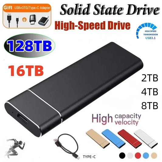 2025 New External Hard Drive SSD 1TB High-capacity Type-C Interface High-speed Mini Portable External Ssd for Laptops desktop