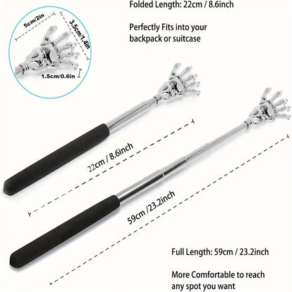 Portable Extendable Back Scratcher Stainless Steel Telescoping Back Scratcher for Both Human and Pets Extendable Back Massager black