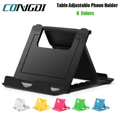 Black Table Phone Holder Bracket Adjustable Desktop Stand For Ipad IPhone Samsung Xiaomi Huawei Folding Universal Mobile Phone Stand