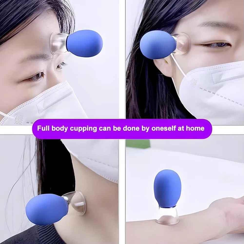 Silicone cupping cups in two sizes