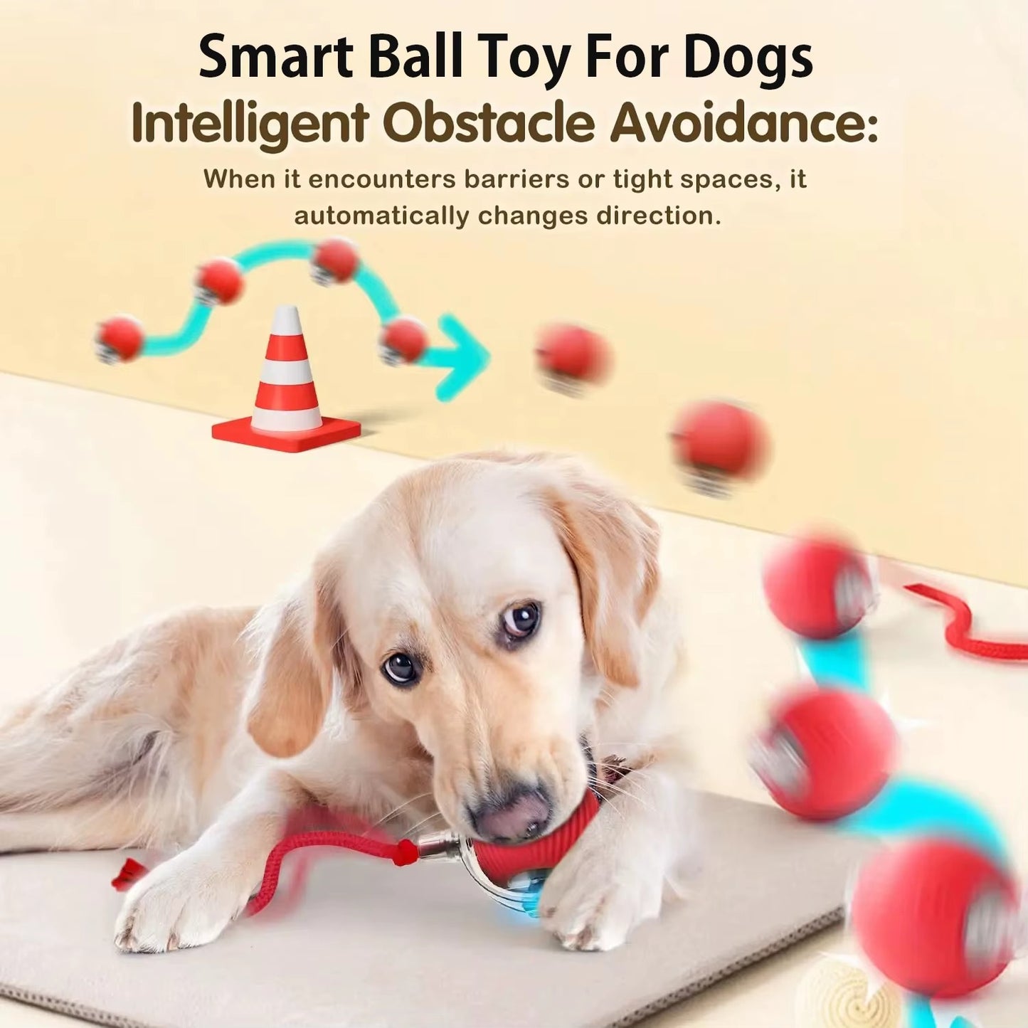 New Dog Interactive Ball Toy,Automatic Rolling Dog Ball Rechargeable,Smart Puppy Interactive Toy,Intelligent Balls Toy for Dogs Green with sound