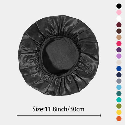 Women Satin Bonnet Hair Bonnet for Sleeping black