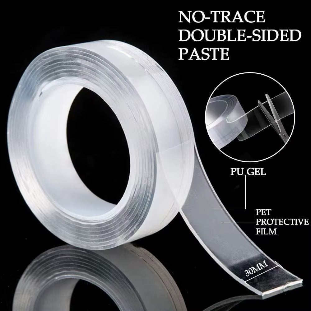 5m/ Width: 10mm Nano Tape Double-Sided Adhesive Tape Traceless Waterproof Tape For Bathroom Kitchen Sink Tap Gel Sticker
