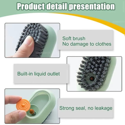 1Pcs Multifunction Cleaning Shoe Brush Soft Automatic Liquid Shoe Brush Long Handle Clothes Soap Brush with Hook Clean Tool