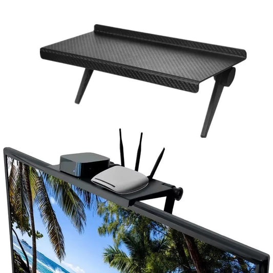 1PC Hot Selling Computer and TV Screen Storage Rack Wireless Router Set-top Box Rack No Perforated Storage Bracket Divine Tool size-16.4x11.3cm