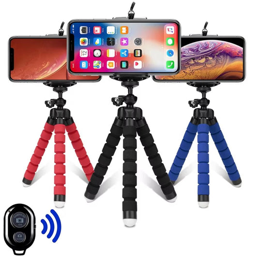 Tripods Tripod For Phone Mobile Camera Holder Clip Smartphone Monopod Tripe Stand Octopus Mini Tripod Stativ For Phone Remote BlackT