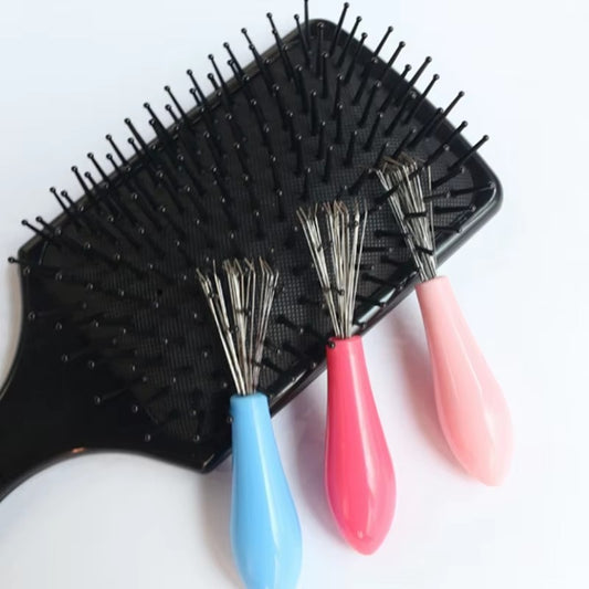 Comb Hair Brush Cleaner Plastic Handle Cleaning Brush Remover Embedded Beauty Tools Cleaning Products Cleaning Supplies 1Pc-Pink
