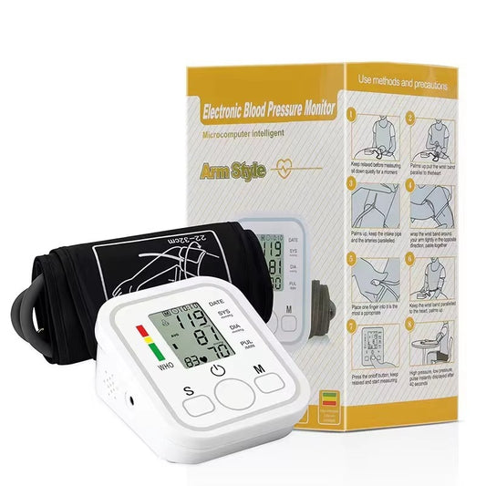 Upper Arm Automatic Blood Pressure Monitor BP Sphygmomanometer Pressure Meter Tonometer for Measuring Arterial Pressure