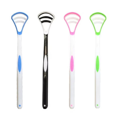 1PCS Silicone Tongue Scraper With Ergonomic Handle Double-sided Fresher Breath Tongue Cleaning Brush Oral Hygiene Tool Wholesale Color: Black