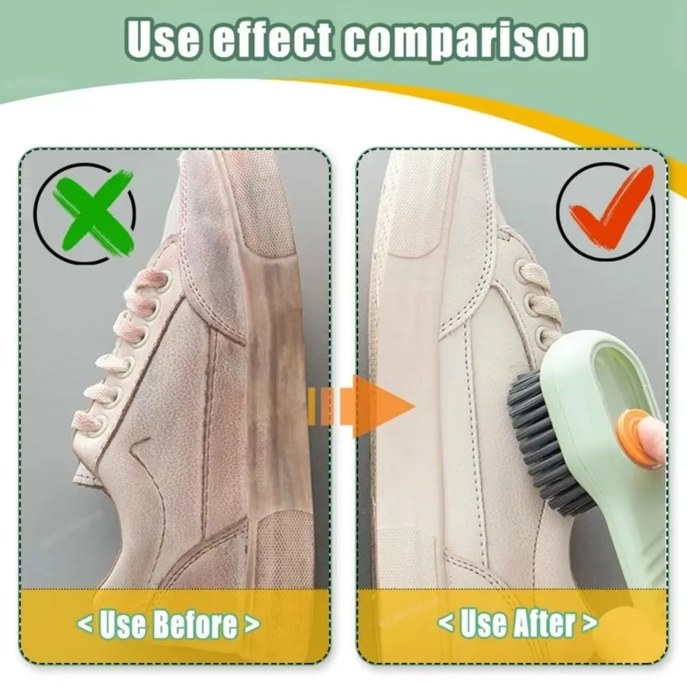 1Pcs Multifunction Cleaning Shoe Brush Soft Automatic Liquid Shoe Brush Long Handle Clothes Soap Brush with Hook Clean Tool