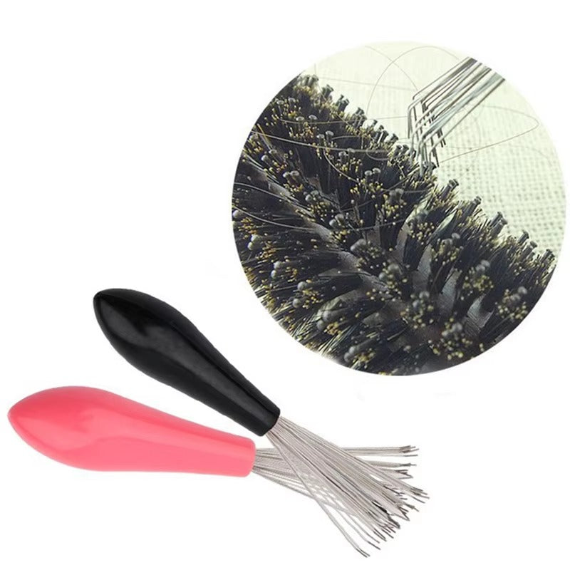 Comb Hair Brush Cleaner Plastic Handle Cleaning Brush Remover Embedded Beauty Tools Cleaning Products Cleaning Supplies 1Pc-Pink