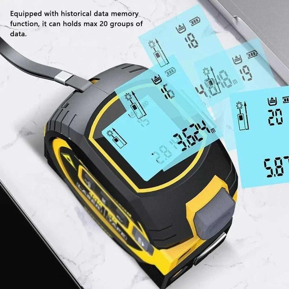 3-in-1 Digital Measuring Tool with Laser Distance Meter & Tape Measure