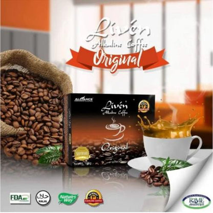 Liven Original Alkaline Coffee – World’s 1st Alkaline Coffee, 20 Sachets